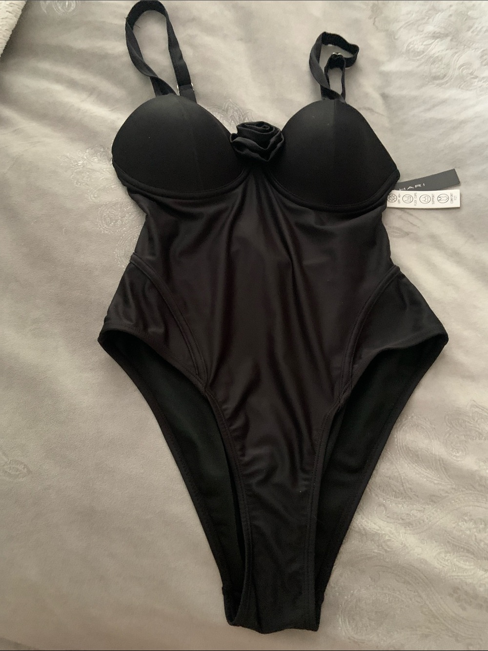 Tahari Black One-Piece Swimsuit with Molded Cups